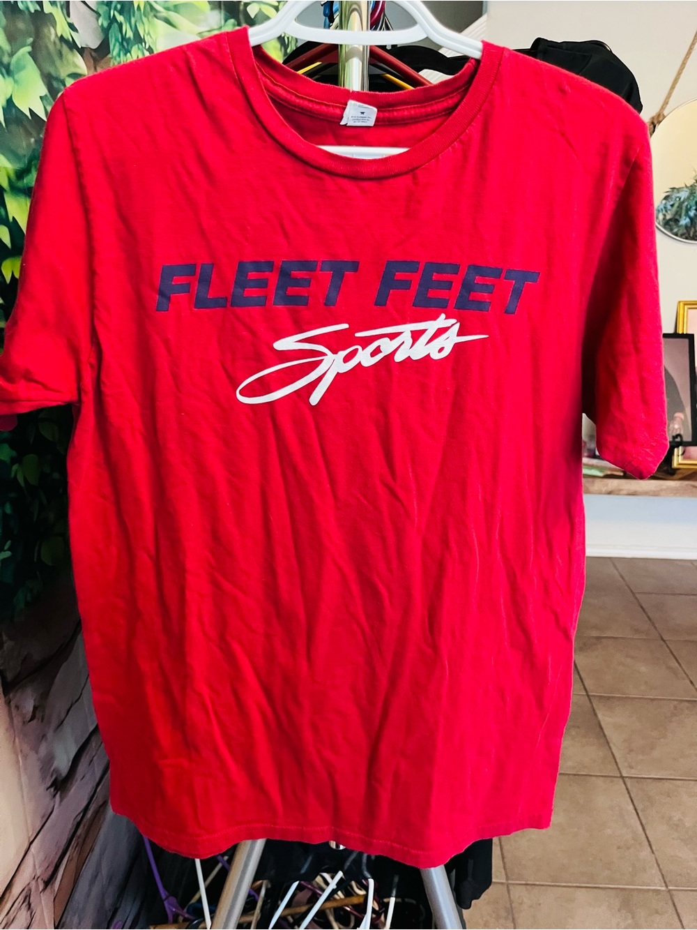 Anvil Red Crewneck T-Shirt with Navy and White Front Logo